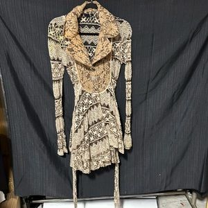 Ryu‎ brand Brown w/lace dress /Size M /P-11